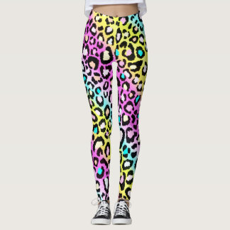 Legging Pernas do impressão Rainbow Cheetah