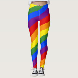 Legging Pernas do Orgulho LGBT do Arco-Íris Diagonal