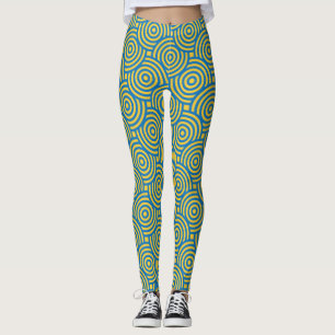 Legging Pernas dos Círculos Amarelos Azuis