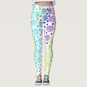 Legging Pernas dos Círculos do Arco-Íris Diversos