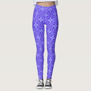 Legging Pernas dos círculos geométricos roxos