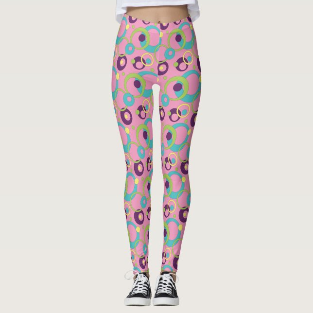 Legging Pernas dos Círculos Rosa Funk (Frente)
