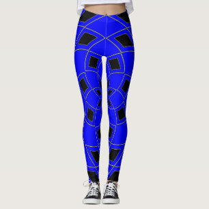 Legging Pernas Elegantes com design azul preto