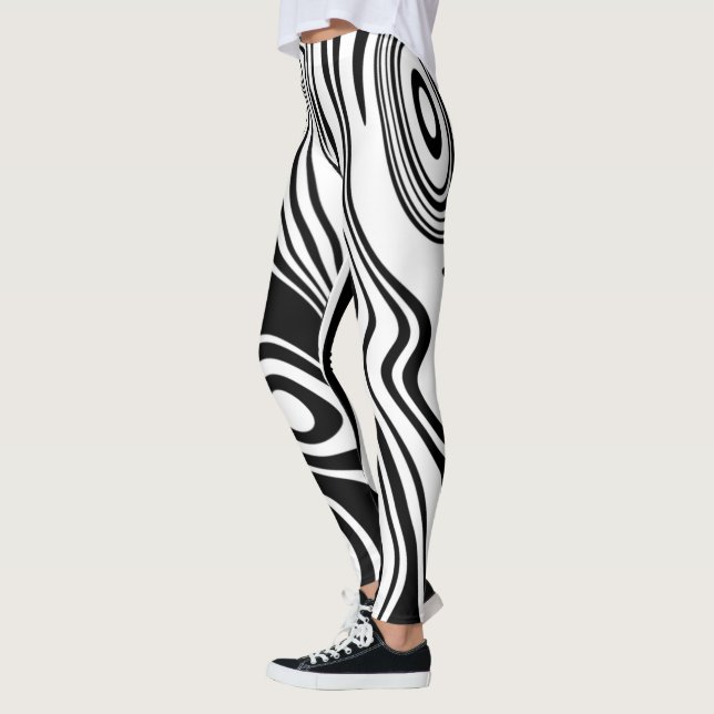 Legging Pernas em abstrato preto e branco (Esquerda)