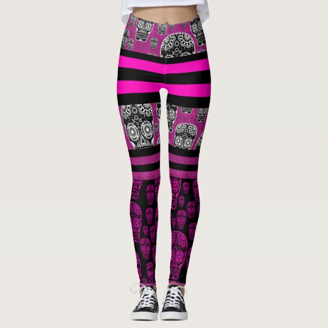 Legging Pernas em estilhaço, cor-de-rosa (Frente)
