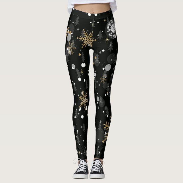 Legging Pernas em flocos de neve do inverno (Frente)