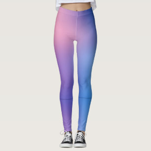 Legging Pernas em pandex/poliéster roxo/rosa/azul.
