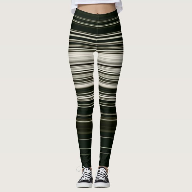 Legging Pernas/Estrias Pretas e Brancas (Frente)