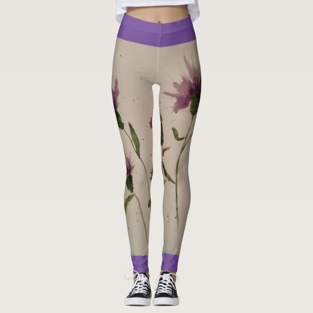 Legging Pernas femininas de cor aquosa (Frente)