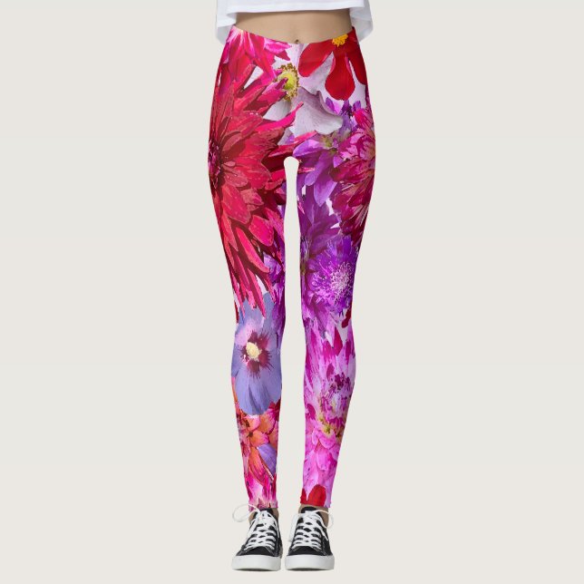 Legging Pernas florais All-Over-Impressão (Frente)