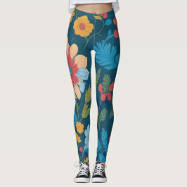 Legging Pernas Florais Azuis