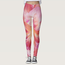 Legging Pernas Florais Do Flor De Rosa Botânico Elegante