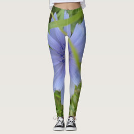 Legging Pernas Florais Elegantes De Flor Roxo Azul