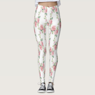 Legging Pernas Florais Rosa Rosa chique