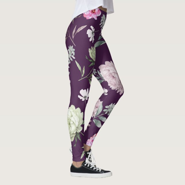 Legging Pernas Florais Roxas (Direita)