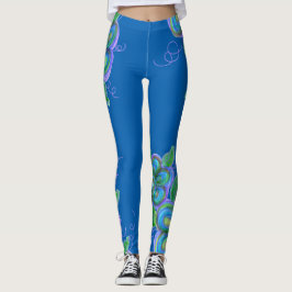Legging Pernas Flores Azuis