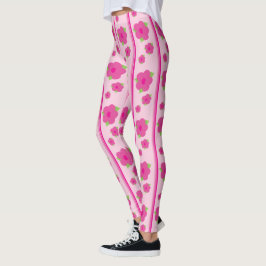 Legging Pernas Flores Rosa