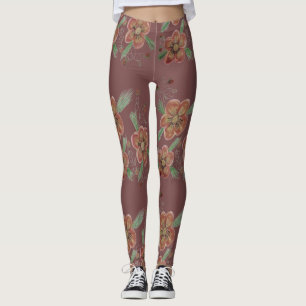 Legging Pernas Flores Rosa