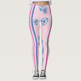Legging Pernas Flores Rosa