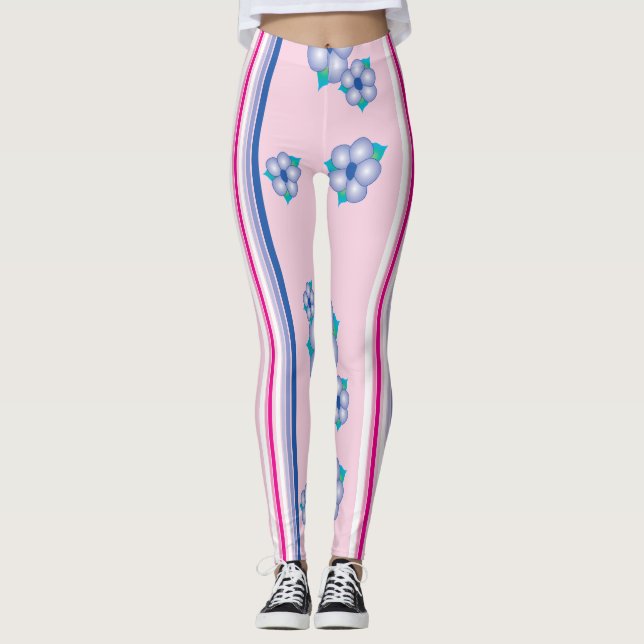 Legging Pernas Flores Rosa (Frente)