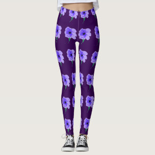 Legging Pernas Flores Roxas
