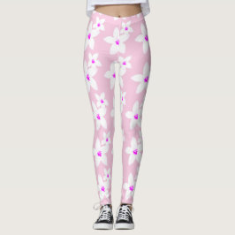 Legging Pernas Flóridas da rosa claro