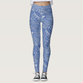 Legging Pernas impressão psíquicas azuis
