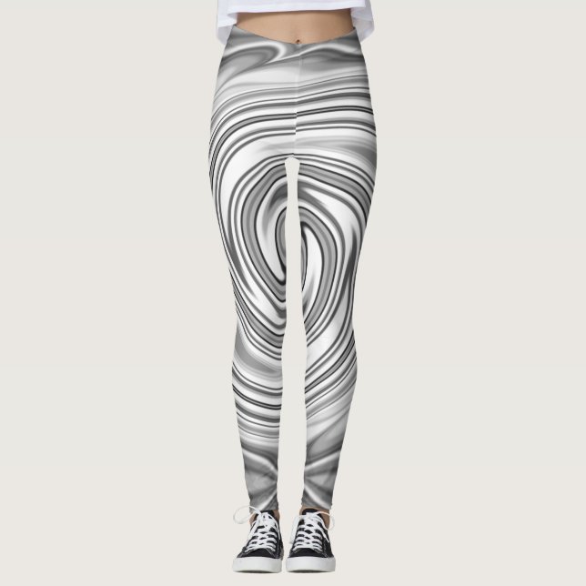 Legging Pernas Incurvas Monocromáticas Pretas, Tortas (Frente)