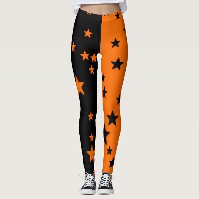 Legging Pernas Laranja E Estrela Negra (Frente)