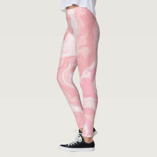 Legging Pernas legal de padrão de nuvens de mármore rosa
