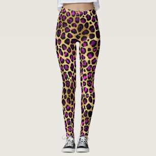 Legging Pernas-leopardo Douradas