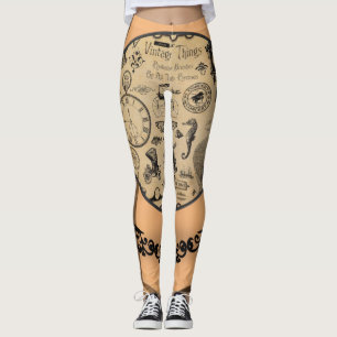 Legging Pernas longas de preto-laranja-bronzeado