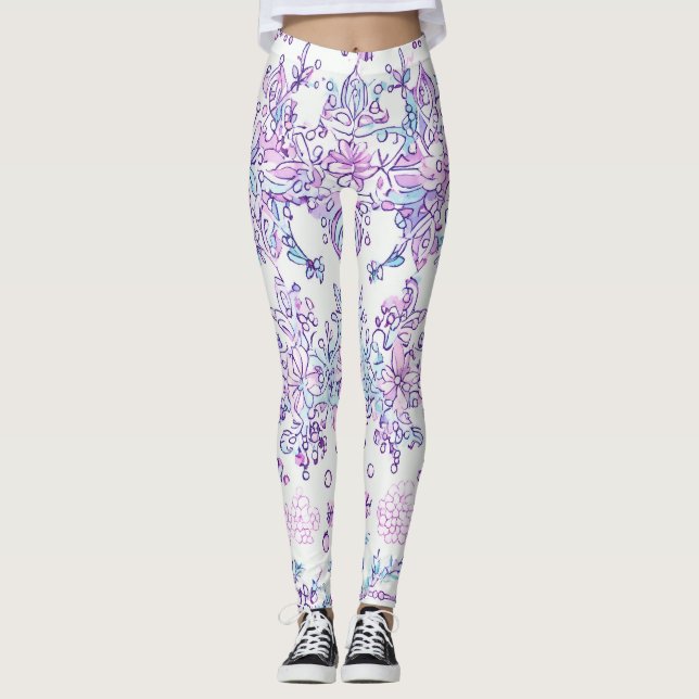 LEGGING PERNAS MULHERES IMPRESSAS FLORAL DESIGN (Frente)