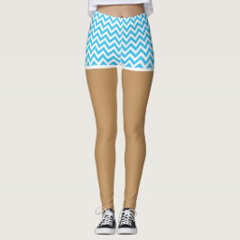 Legging Pernas Perfeitas em Shorts Azuis de Chevron