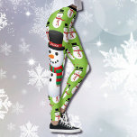 Legging Pernas Personalizadas de Neve Noites de Natal<br><div class="desc">Bonito Snowman com o seu nome ou texto,  espero que goste da sua compra. Agradeço o seu negócio. Jan</div>