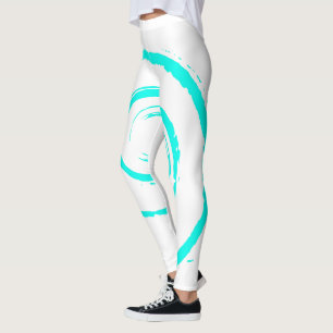 Legging Pernas por todo o Impressão, com espiral Aqua
