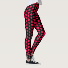 Legging Pernas pretas com estrelas vermelhas