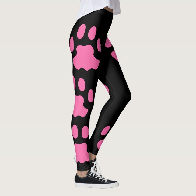 Legging Pernas pretas de patas rosa (Direita)
