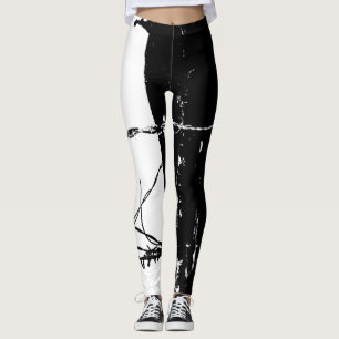 Legging Pernas Pretas e Brancas