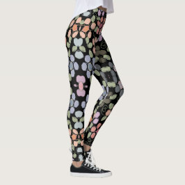 Legging Pernas Pretas Flores na moda