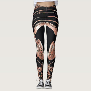 Legging Pernas pretas fones de ouvido design Shine AI