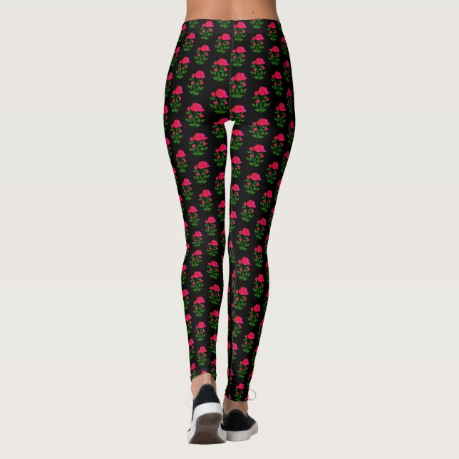 Legging Pernas Pretas Rosa Rosa Rosa Rosa Rosa Rosa Rosa - (Verso)
