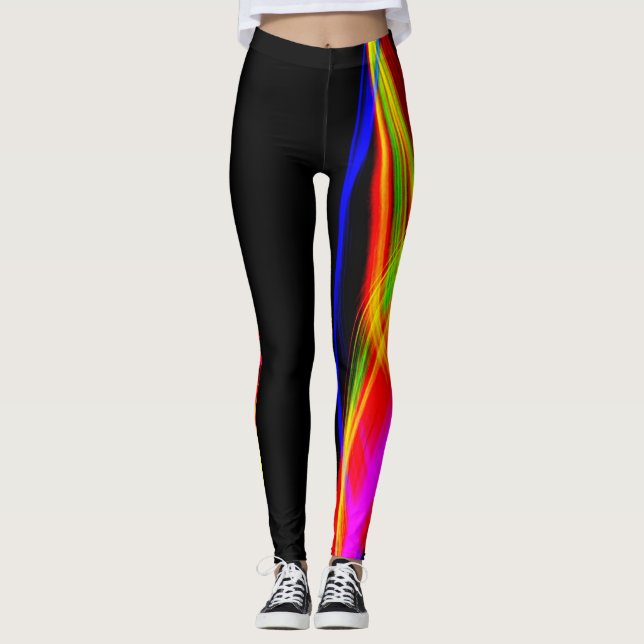 Legging Pernas quentes Laranja Vermelho Preto e Colorido (Frente)