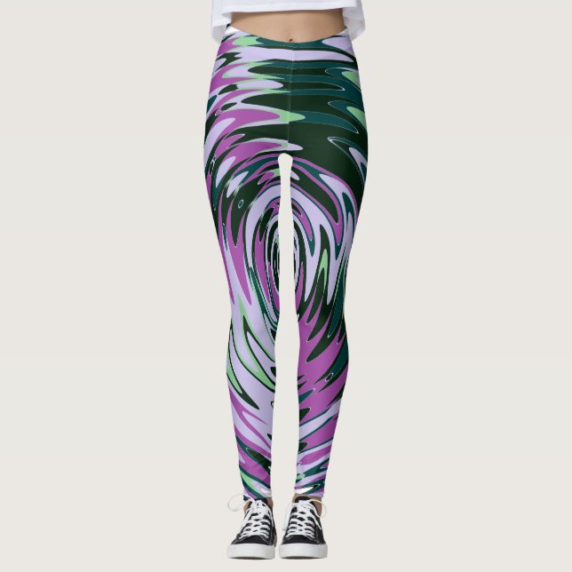 Legging Pernas Rebeldes Roxas e Verdes para Mulheres (Frente)