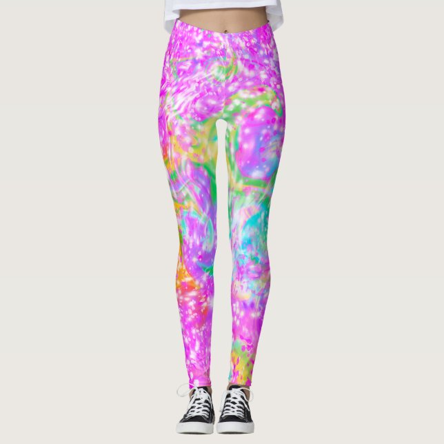 Legging Pernas redondas Primavera cor-de-rosa divertidas e (Frente)