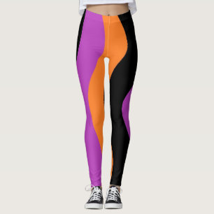 Legging Pernas riscadas Laranja e Preto Roxo
