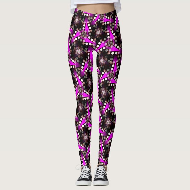 Legging Pernas Rosa Quente Funky Noir ★ Psydefx Willix (Frente)