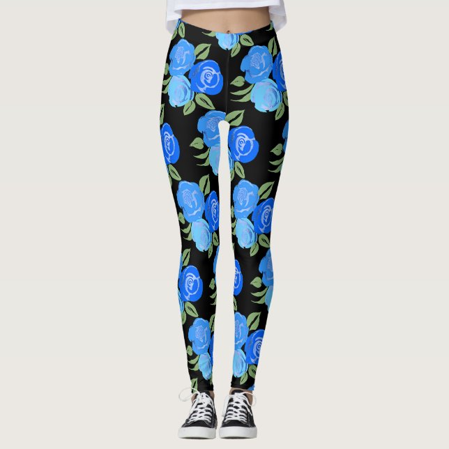 Legging Pernas Rosas azuis (Frente)