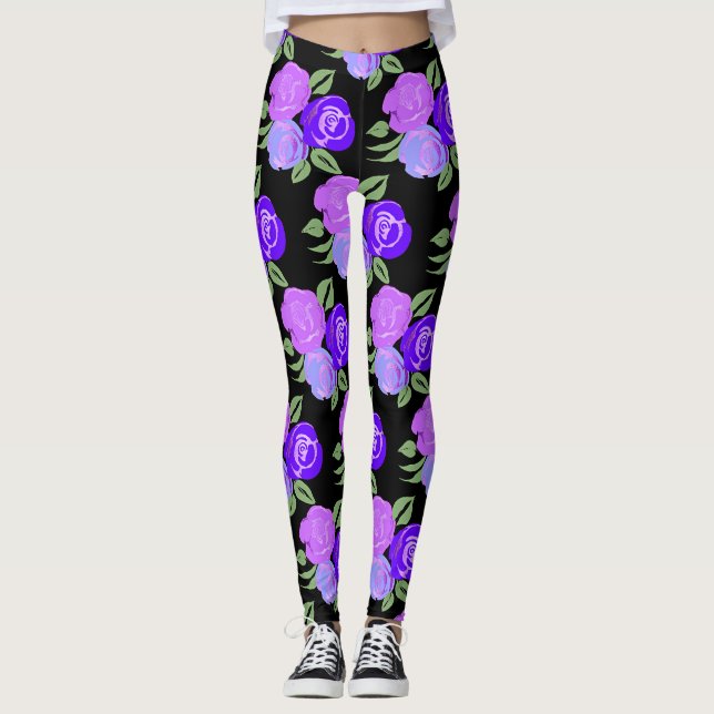Legging Pernas Rosas roxas (Frente)