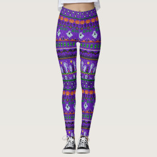 Legging Pernas roxas Festa de Halloween tricotou horror
